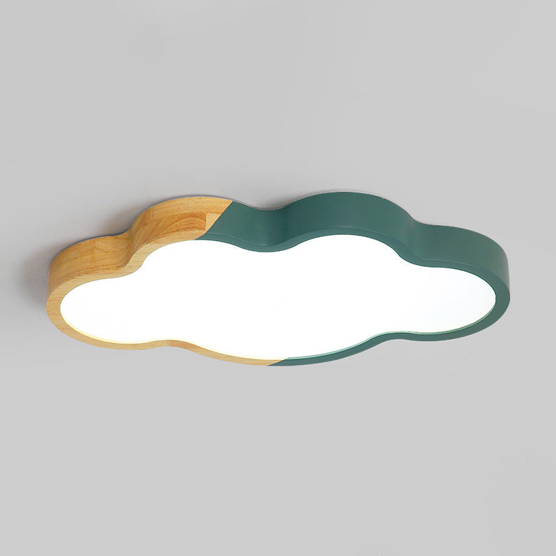 Metallic Cloud Flush Mount Light Modern Style White/Yellow/Green LED Ceiling Fixture for Great Room Clearhalo 'Ceiling Lights' 'Close To Ceiling Lights' 'Close to ceiling' 'Flush mount' Lighting' 1866005