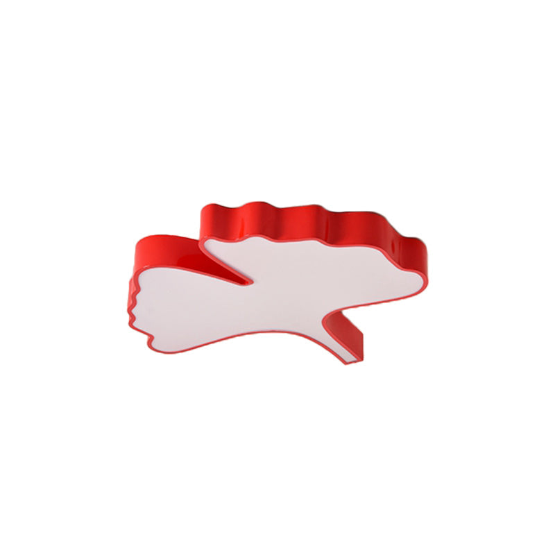 Red Cartoon Ginkgo Leaf Flushmount Lighting Kids LED Acrylic Close to Ceiling Lamp Clearhalo 'Ceiling Lights' 'Close To Ceiling Lights' 'Close to ceiling' 'Flush mount' Lighting' 1866304