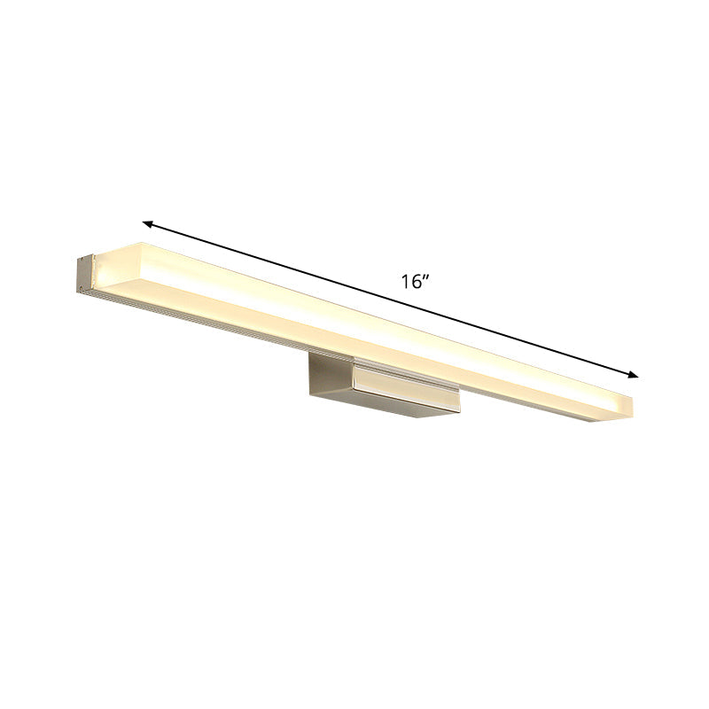 Elongated Acrylic Vanity Lighting Modern Style LED Nickel Wall Sconce Light for Toilet Clearhalo 'Modern wall lights' 'Modern' 'Vanity Lights' 'Wall Lights' Lighting' 1866632