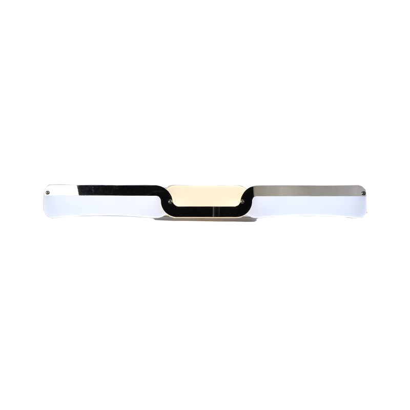 Ultra-Thin Vanity Sconce Light Modernity Acrylic LED Wall Lighting Fixture in Chrome, Warm/White Light Clearhalo 'Modern wall lights' 'Modern' 'Vanity Lights' 'Wall Lights' Lighting' 1866656