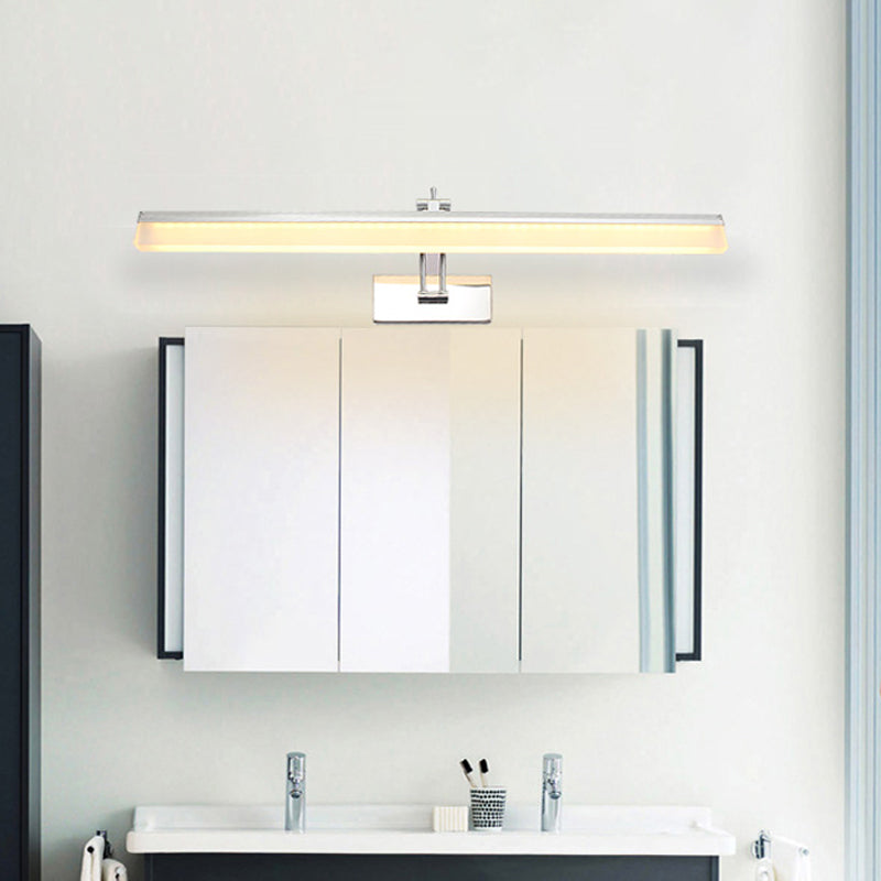 Acrylic Elongated Wall Vanity Light Contemporary LED Wall Lighting in Chrome, Warm/White Light Chrome Clearhalo 'Modern wall lights' 'Modern' 'Vanity Lights' 'Wall Lights' Lighting' 1866692