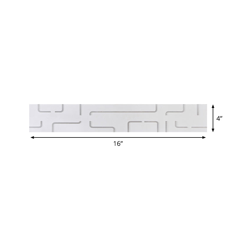 White Etched Rectangle Wall Light Fixture Modern Style LED Acrylic Wall Mounted Vanity Lamp in Warm/White Light Clearhalo 'Modern wall lights' 'Modern' 'Vanity Lights' 'Wall Lights' Lighting' 1866707