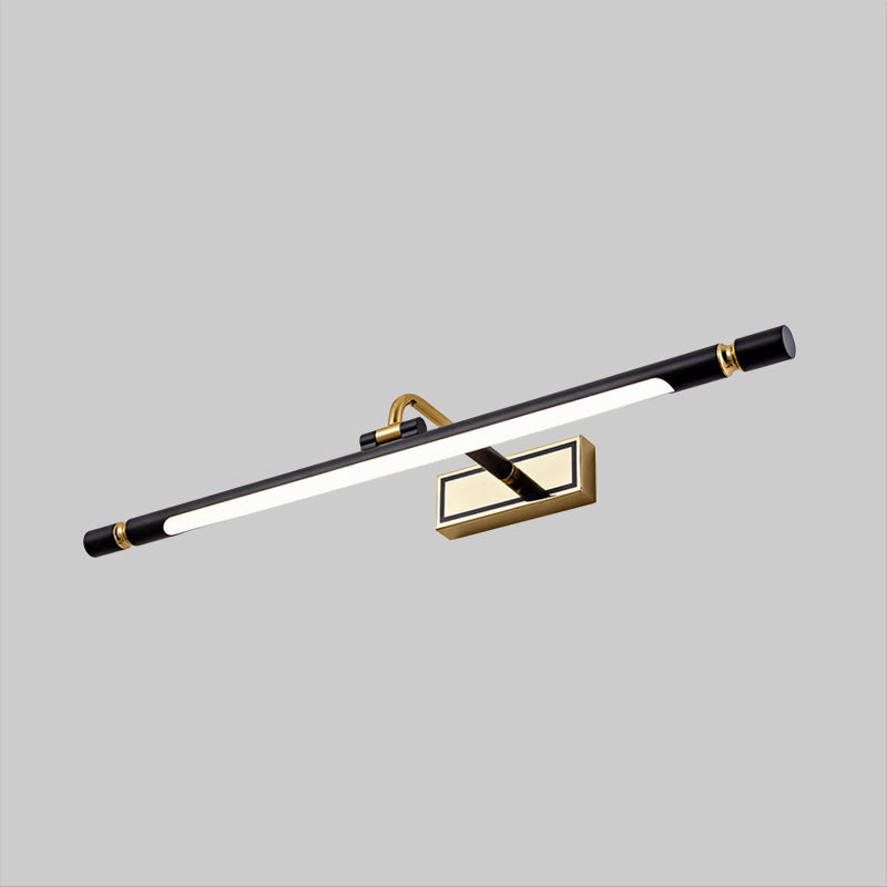Contemporary Streamlined Wall Lamp Fixture Metal Bathroom LED Vanity Sconce Light in Black Clearhalo 'Cast Iron' 'Glass' 'Industrial' 'Modern wall lights' 'Modern' 'Tiffany' 'Traditional wall lights' 'Vanity Lights' 'Wall Lights' Lighting' 1866755