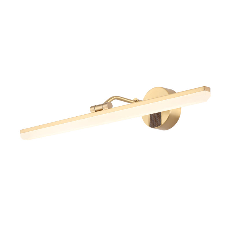 Minimal Streamlined Vanity Lighting Ideas Metal LED Washroom Wall Light in Black/Gold Clearhalo 'Cast Iron' 'Glass' 'Industrial' 'Modern wall lights' 'Modern' 'Tiffany' 'Traditional wall lights' 'Vanity Lights' 'Wall Lights' Lighting' 1866949