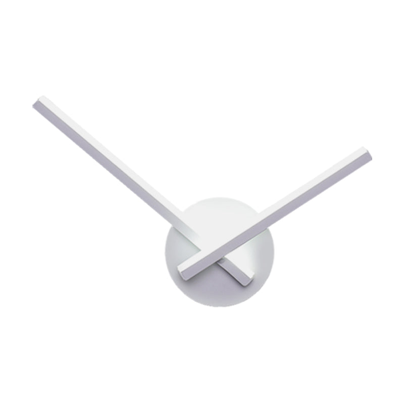 Overlapping Lines Metallic Wall Sconce Simplicity Black/White LED Wall Lamp Fixture with Round Backplate, Warm/White Light Clearhalo 'Cast Iron' 'Glass' 'Industrial' 'Modern wall lights' 'Modern' 'Tiffany' 'Traditional wall lights' 'Wall Lamps & Sconces' 'Wall Lights' Lighting' 1866999