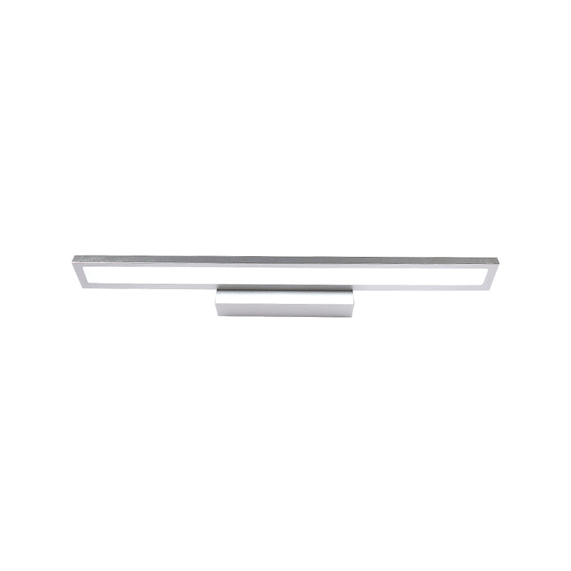 Modernist Elongated Vanity Lighting Ideas Metal LED Bathroom Wall Sconce in Black/Silver, 16"/23.5" L Clearhalo 'Cast Iron' 'Glass' 'Industrial' 'Modern wall lights' 'Modern' 'Tiffany' 'Traditional wall lights' 'Vanity Lights' 'Wall Lights' Lighting' 1867469