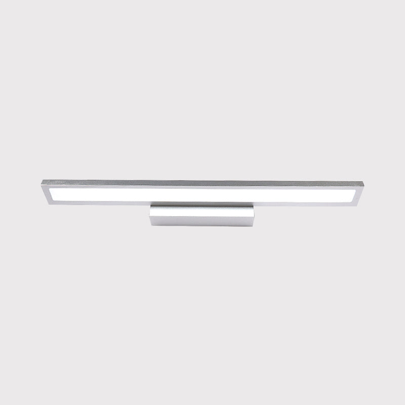 Modernist Elongated Vanity Lighting Ideas Metal LED Bathroom Wall Sconce in Black/Silver, 16"/23.5" L Clearhalo 'Cast Iron' 'Glass' 'Industrial' 'Modern wall lights' 'Modern' 'Tiffany' 'Traditional wall lights' 'Vanity Lights' 'Wall Lights' Lighting' 1867470