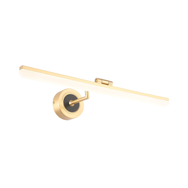 Linear Bathroom Vanity Light Fixture Metal LED Minimalist Wall Lighting Ideas in Black/Gold Clearhalo 'Cast Iron' 'Glass' 'Industrial' 'Modern wall lights' 'Modern' 'Tiffany' 'Traditional wall lights' 'Vanity Lights' 'Wall Lights' Lighting' 1867479