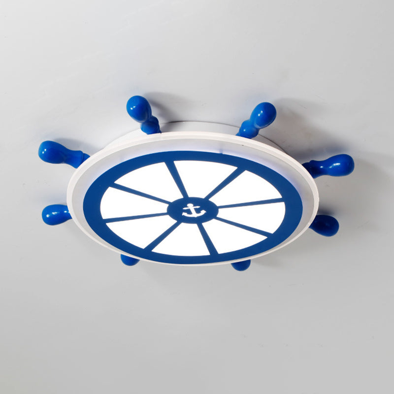 Acrylic Rudder Flushmount Lighting Kids LED Blue Flush Ceiling Light Fixture for Kindergarten Clearhalo 'Ceiling Lights' 'Close To Ceiling Lights' 'Close to ceiling' 'Flush mount' Lighting' 1867660