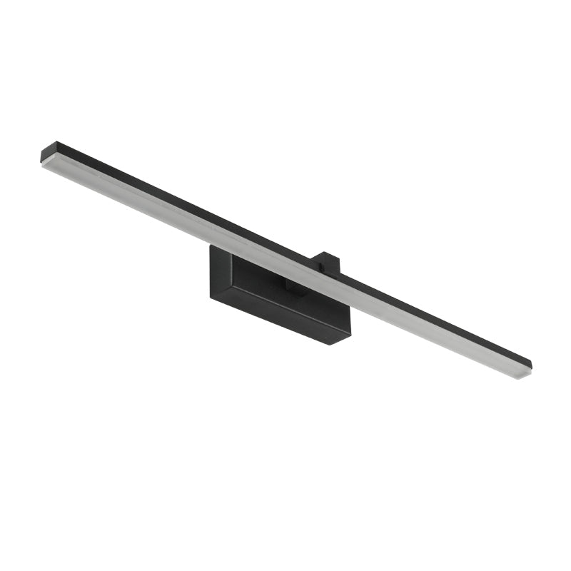 Shower Room LED Vanity Light Fixture Simple Black Wall Sconce with Straight Metal Shade in Warm/White Light Clearhalo 'Cast Iron' 'Glass' 'Industrial' 'Modern wall lights' 'Modern' 'Tiffany' 'Traditional wall lights' 'Vanity Lights' 'Wall Lights' Lighting' 1867706