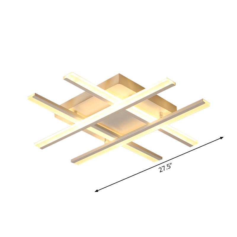 Cross Beam Living Room Flush Light Acrylic LED Minimalism Ceiling Mounted Fixture in White Clearhalo 'Ceiling Lights' 'Close To Ceiling Lights' 'Close to ceiling' 'Flush mount' Lighting' 1867740