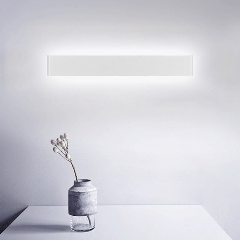 Great Room LED Wall Lamp Modernism Black/White Sconce Light Fixture with Rectangular Metal Shade White Clearhalo 'Cast Iron' 'Glass' 'Industrial' 'Modern wall lights' 'Modern' 'Tiffany' 'Traditional wall lights' 'Wall Lamps & Sconces' 'Wall Lights' Lighting' 1867757