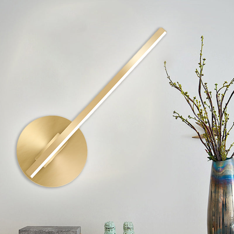 Gold Tube/Stick Wall Lighting Ideas Simple Aluminum LED Wall Mounted Lamp for Boys Bedside Clearhalo 'Cast Iron' 'Glass' 'Industrial' 'Modern wall lights' 'Modern' 'Tiffany' 'Traditional wall lights' 'Wall Lamps & Sconces' 'Wall Lights' Lighting' 1867858
