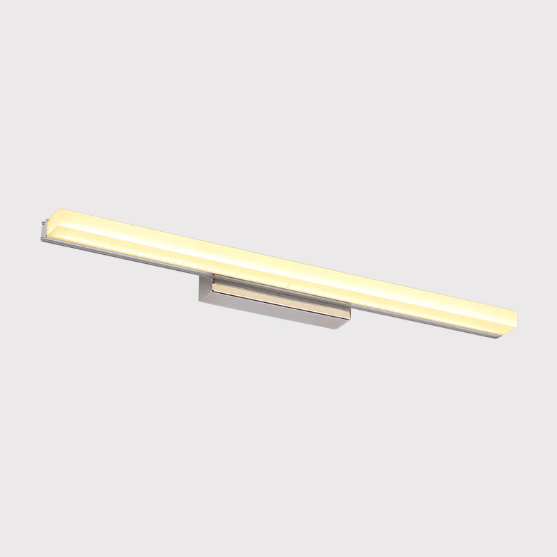 LED Bathroom Wall Lamp Contemporary Chrome Vanity Lighting with Streamlined Metal Shade in Warm/White Light Clearhalo 'Cast Iron' 'Glass' 'Industrial' 'Modern wall lights' 'Modern' 'Tiffany' 'Traditional wall lights' 'Vanity Lights' 'Wall Lights' Lighting' 1867863
