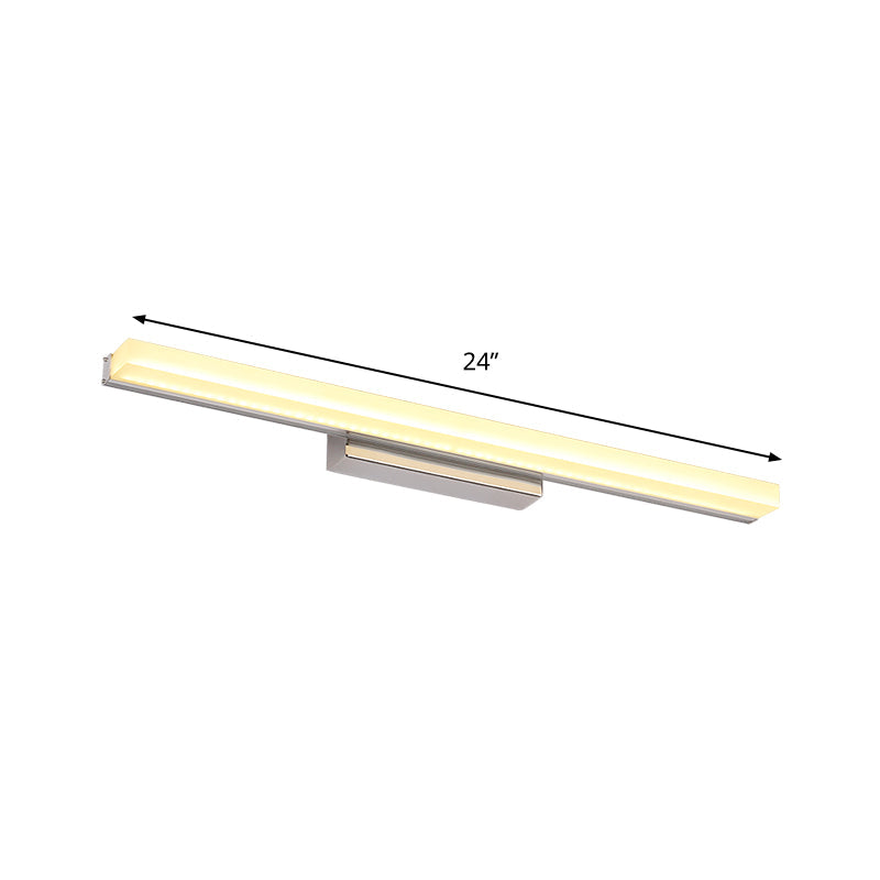 LED Bathroom Wall Lamp Contemporary Chrome Vanity Lighting with Streamlined Metal Shade in Warm/White Light Clearhalo 'Cast Iron' 'Glass' 'Industrial' 'Modern wall lights' 'Modern' 'Tiffany' 'Traditional wall lights' 'Vanity Lights' 'Wall Lights' Lighting' 1867864