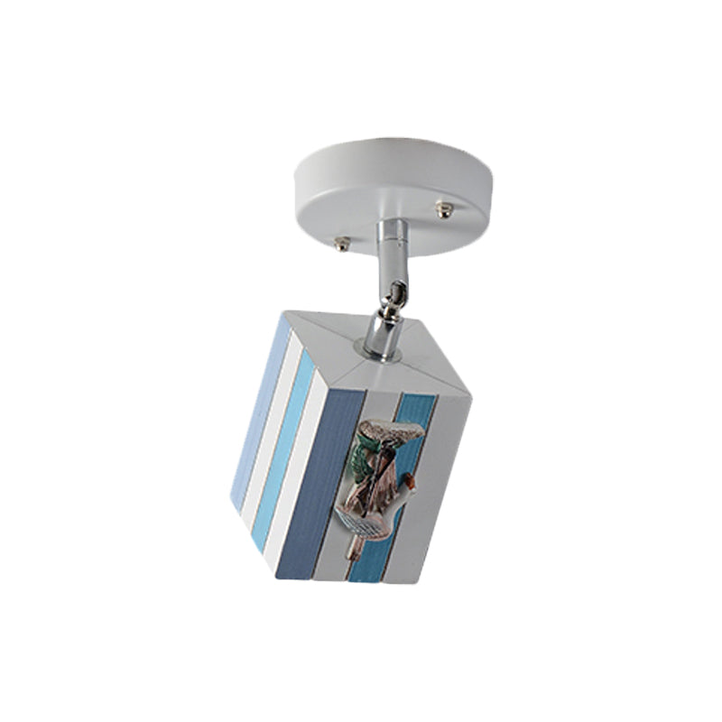 Resin cubic ceiling light modern 1-bright starfish decoration Clearhalo 'Ceiling Lights' 'Close To Ceiling Lights' 'Close to ceiling' 'Semi-flushmount' Lighting' 1867925