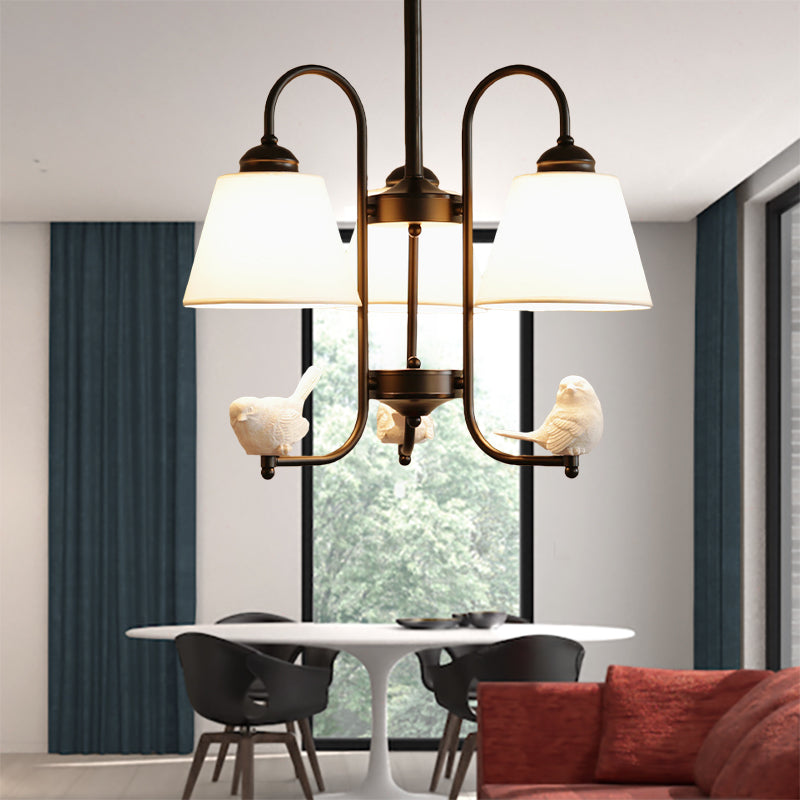 Rustic Style Bucket Chandelier with Bird Metal 3-Light Hanging Light for Child Bedroom Clearhalo 'Ceiling Lights' 'Chandeliers' Lighting' options 186808