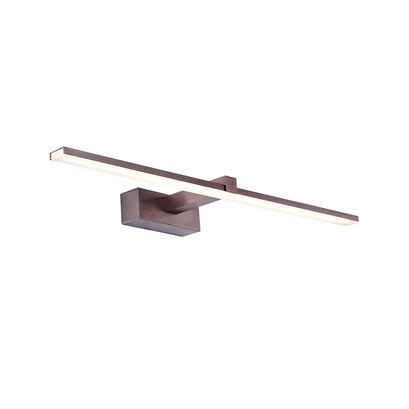 Tubular Vanity Lighting Contemporary Metallic LED Coffee Wall Mount Light Fixture in Warm/White Light, 16.5"/20.5" L Clearhalo 'Cast Iron' 'Glass' 'Industrial' 'Modern wall lights' 'Modern' 'Tiffany' 'Traditional wall lights' 'Vanity Lights' 'Wall Lights' Lighting' 1868097