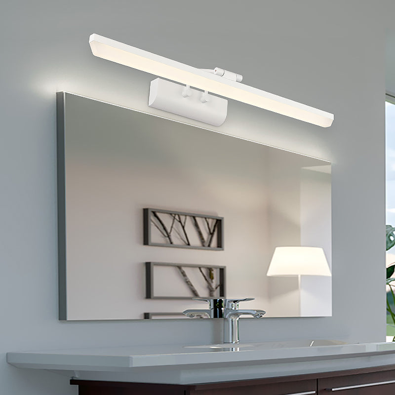 Metallic Cylinder Vanity Lamp Simplicity 16"/20" Long LED White Wall Lighting Ideas for Bathroom Clearhalo 'Cast Iron' 'Glass' 'Industrial' 'Modern wall lights' 'Modern' 'Tiffany' 'Traditional wall lights' 'Vanity Lights' 'Wall Lights' Lighting' 1868245