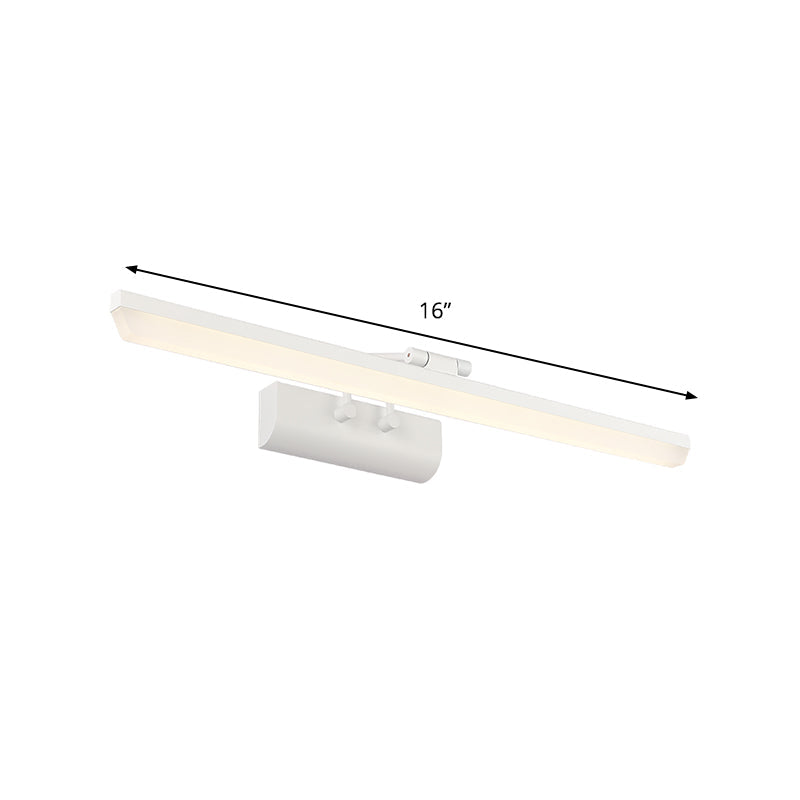 Metallic Cylinder Vanity Lamp Simplicity 16"/20" Long LED White Wall Lighting Ideas for Bathroom Clearhalo 'Cast Iron' 'Glass' 'Industrial' 'Modern wall lights' 'Modern' 'Tiffany' 'Traditional wall lights' 'Vanity Lights' 'Wall Lights' Lighting' 1868247
