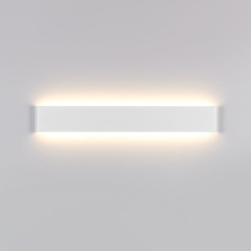 Modernism Rectangle Vanity Wall Sconce Black/White Aluminum LED Living Room Wall Mount Lamp in Warm/White Light Clearhalo 'Cast Iron' 'Glass' 'Industrial' 'Modern wall lights' 'Modern' 'Tiffany' 'Traditional wall lights' 'Vanity Lights' 'Wall Lights' Lighting' 1868260