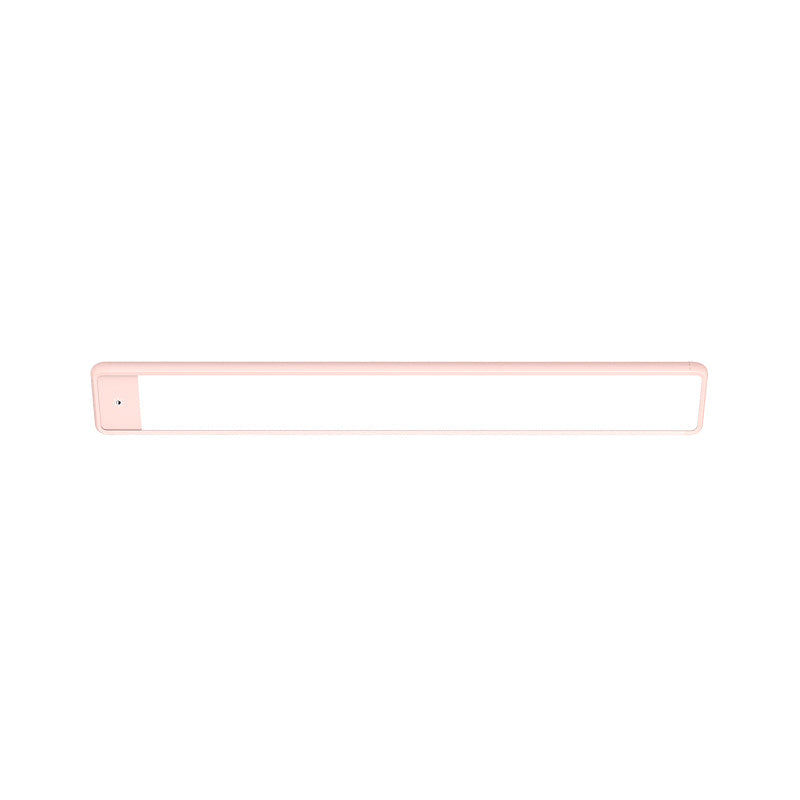 Plastic Elongated Vanity Lighting Fixture Modern Style LED Pink Wall Light Sconce for Bedroom Clearhalo 'Modern wall lights' 'Modern' 'Vanity Lights' 'Wall Lights' Lighting' 1868262