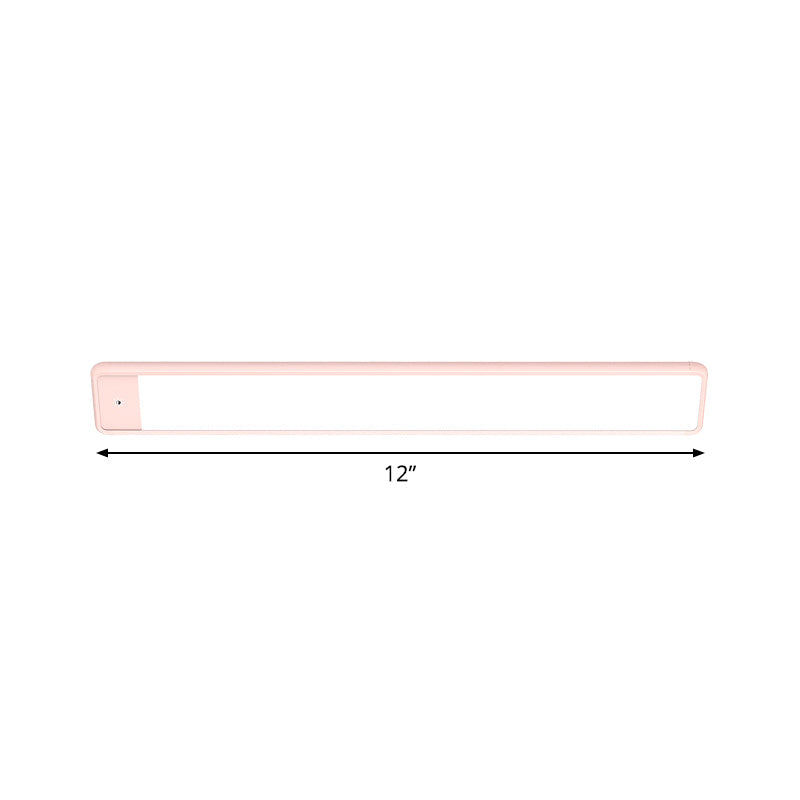 Plastic Elongated Vanity Lighting Fixture Modern Style LED Pink Wall Light Sconce for Bedroom Clearhalo 'Modern wall lights' 'Modern' 'Vanity Lights' 'Wall Lights' Lighting' 1868264