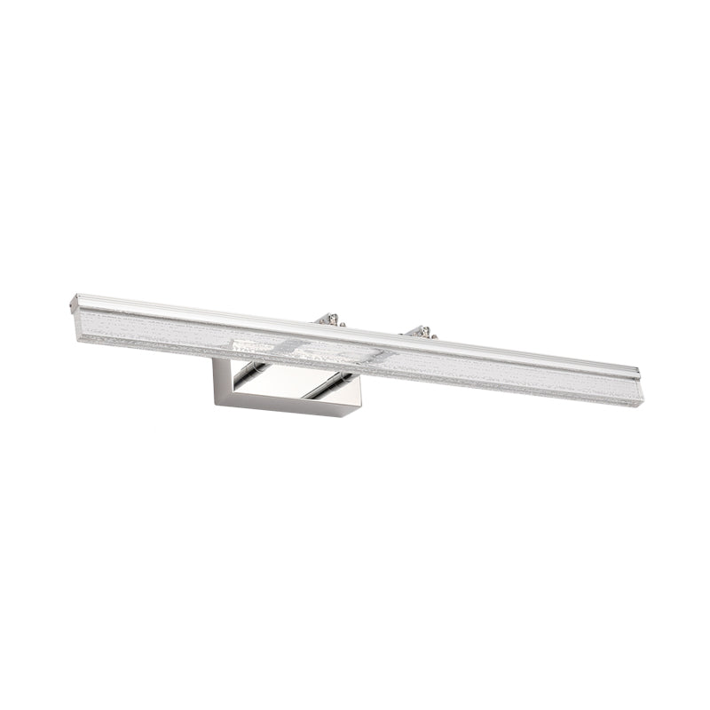 Linear Shower Room Bath Light Acrylic LED Contemporary Vanity Lighting Ideas in Chrome with Double Arm, Warm/White Light Clearhalo 'Cast Iron' 'Glass' 'Industrial' 'Modern wall lights' 'Modern' 'Tiffany' 'Traditional wall lights' 'Vanity Lights' 'Wall Lights' Lighting' 1868266