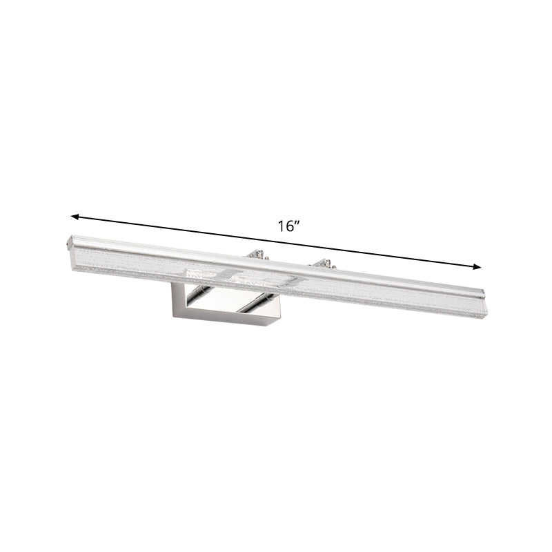 Linear Shower Room Bath Light Acrylic LED Contemporary Vanity Lighting Ideas in Chrome with Double Arm, Warm/White Light Clearhalo 'Cast Iron' 'Glass' 'Industrial' 'Modern wall lights' 'Modern' 'Tiffany' 'Traditional wall lights' 'Vanity Lights' 'Wall Lights' Lighting' 1868268