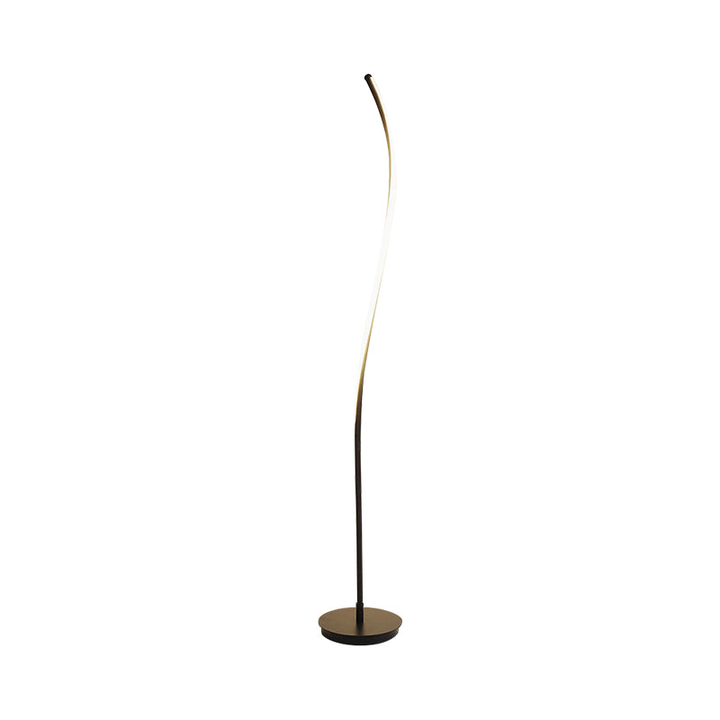 Black/White Spiral Stand Up Lamp Modernist LED Metallic Reading Floor Light for Drawing Room Clearhalo 'Floor Lamps' 'Lamps' Lighting' 1868291