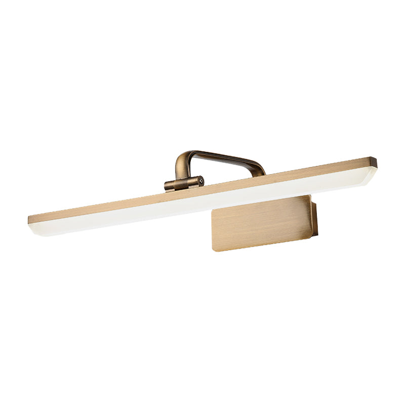 Contemporary LED Vanity Sconce Light with Acrylic Shade Brass Streamlined Wall Lighting Idea Clearhalo 'Modern wall lights' 'Modern' 'Vanity Lights' 'Wall Lights' Lighting' 1868298
