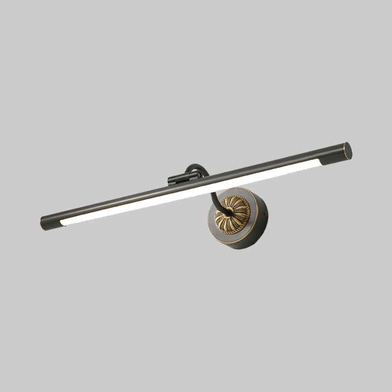 Simplicity Streamlined Vanity Light Fixture Metal Dressing Table LED Wall Lighting in Black/Gold Clearhalo 'Cast Iron' 'Glass' 'Industrial' 'Modern wall lights' 'Modern' 'Tiffany' 'Traditional wall lights' 'Vanity Lights' 'Wall Lights' Lighting' 1868308