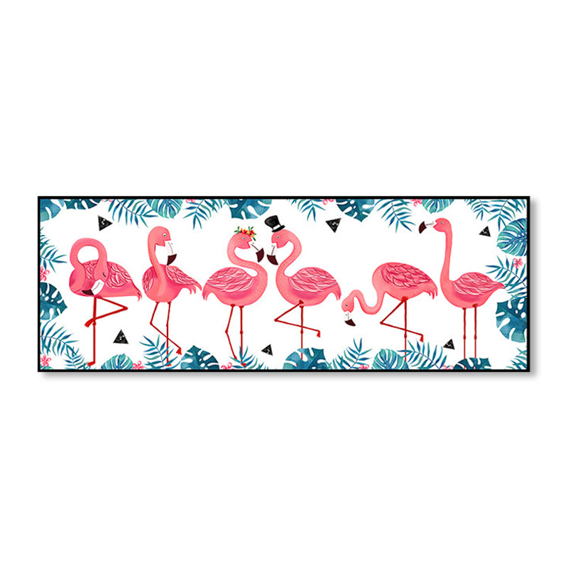 Wild Animal Wrapped Canvas Textured Tropical Style Bedroom Painting in Light Color Clearhalo 'Art Gallery' 'Canvas Art' 'Coastal Art Gallery' 'Tropical' Arts' 1868371