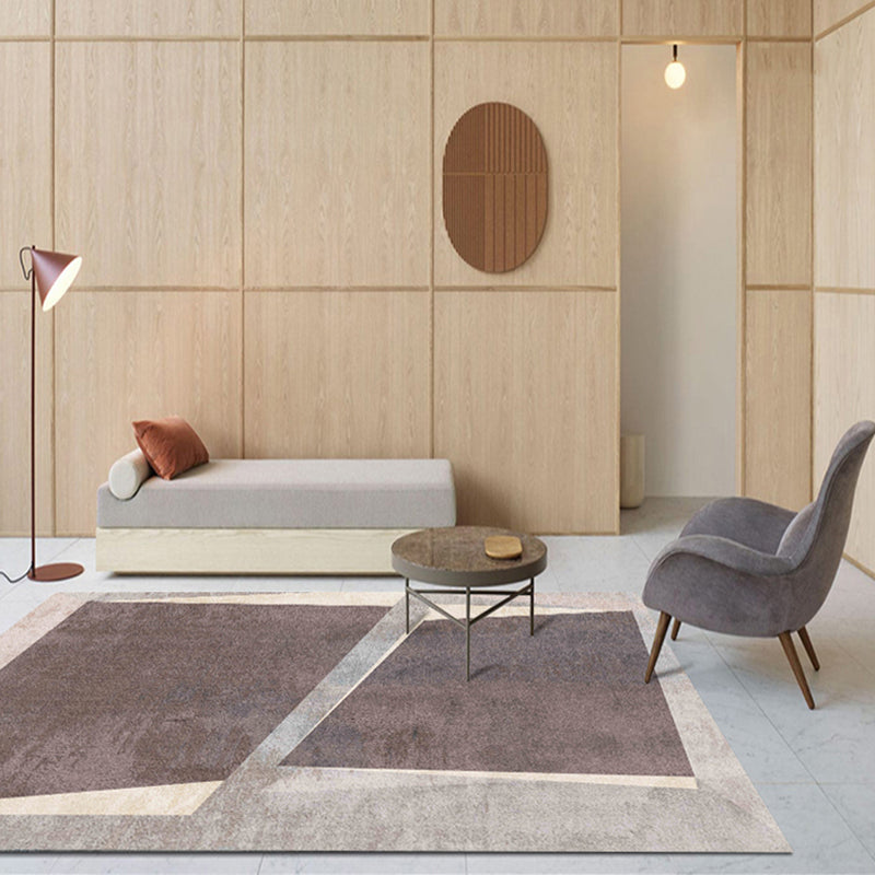 Multi Color Modern Carpet Polyester Colorblock Geometry Pattern Rug Pet Friendly Washable Non-Slip Rug for Living Room Brown Clearhalo 'Area Rug' 'Modern' 'Rugs' Rug' 1868600