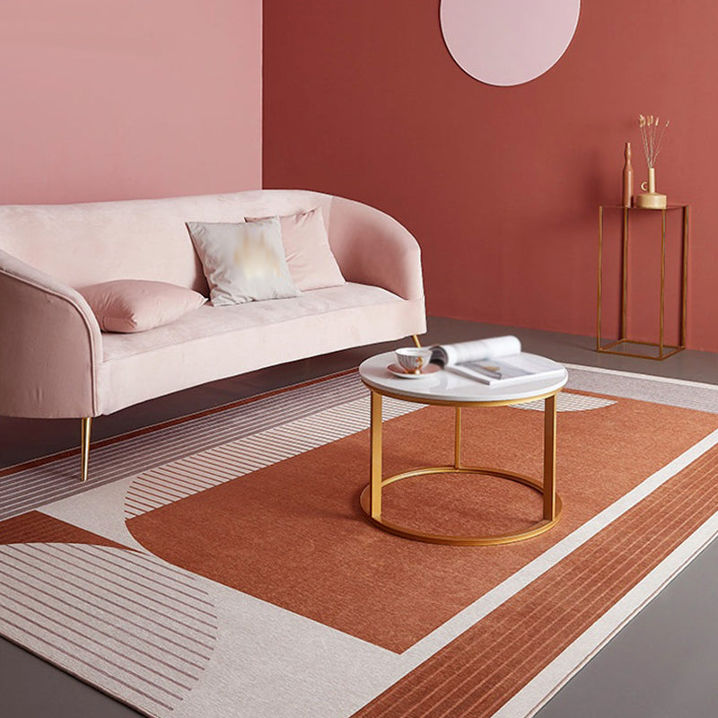 Orange Living Room Rug Modernist Striped Pattern Rug Chenille Washable Anti-Slip Backing Pet Friendly Carpet Yellow-Red Clearhalo 'Area Rug' 'Rug' 1868984