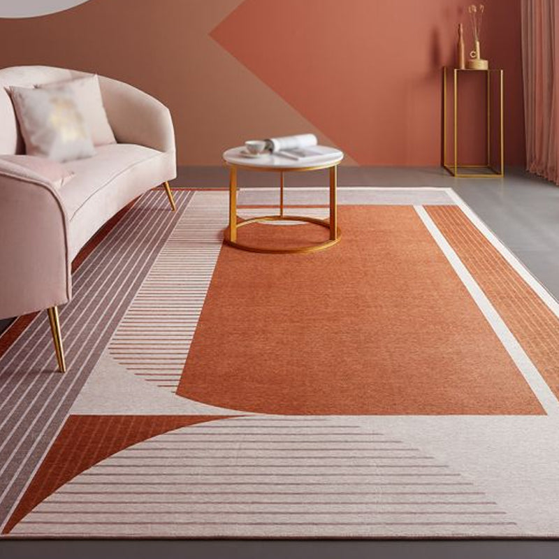 Orange Living Room Rug Modernist Striped Pattern Rug Chenille Washable Anti-Slip Backing Pet Friendly Carpet Clearhalo 'Area Rug' 'Rug' 1868985