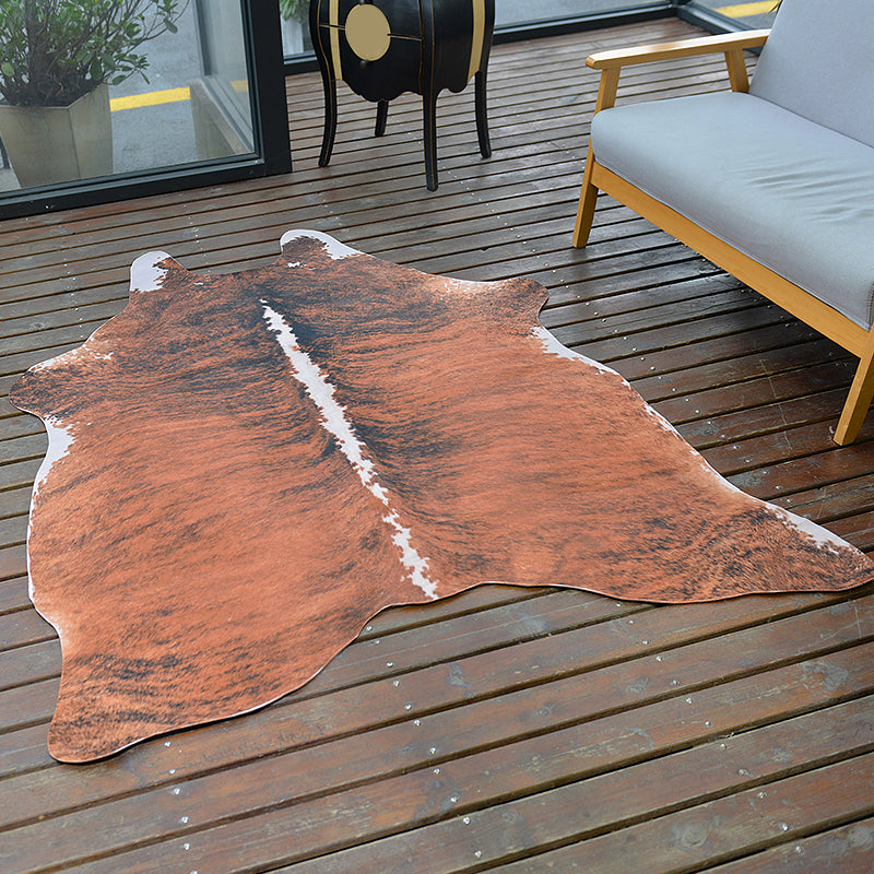 Funky Animal Skin Pattern Rug Brown Nordic Rug Polyester Washable Non-Slip Pet Friendly Carpet for Living Room Brown 4'7" x 6'7" Clearhalo 'Area Rug' 'Casual' 'Rugs' Rug' 1869116