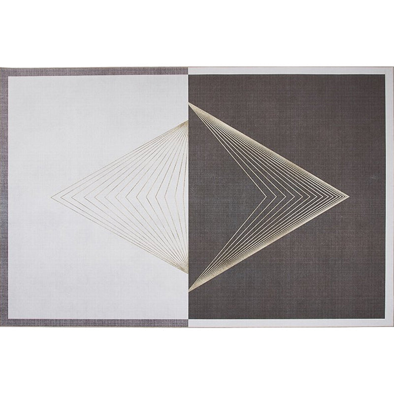 Creative Geometric Rug Black and Brown Minimalist Rug Chenille Pet Friendly Washable Non-Slip Area Rug for Bedroom Clearhalo 'Area Rug' 'Rug' 1869445