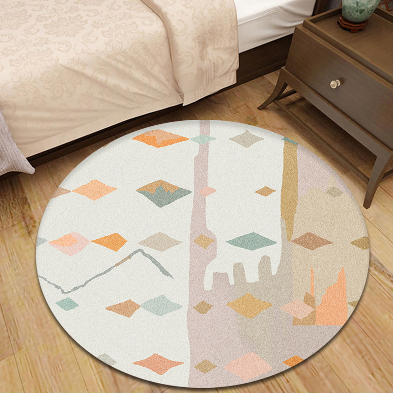 Contemporary Bedroom Rug Multicolor Abstract Carpet Synthetics Washable Non-Slip Pet Friendly Indoor Rug Light Yellow Clearhalo 'Area Rug' 'Rug' 1870485