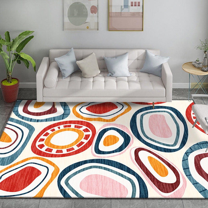 Multicolor Colorblock Rug Polyester Modernist Area Rug Washable Anti-Slip Backing Rug for Bedroom White Clearhalo 'Area Rug' 'Rug' 1870490