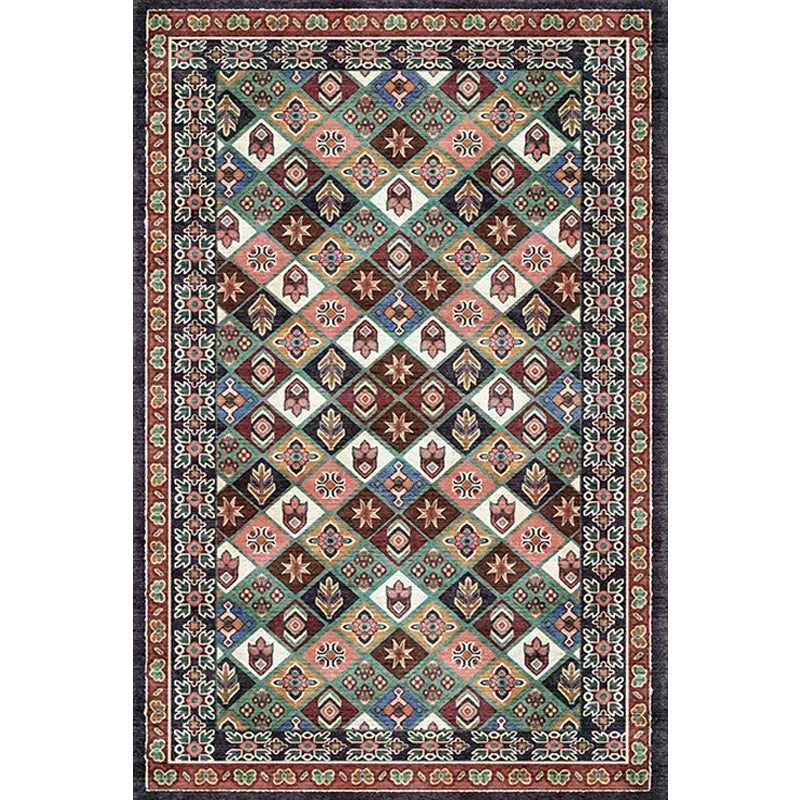 Moroccan Home Rug Brown Tribal Geometrical Pattern Rug Polyester Washable Non-Slip Pet Friendly Area Rug Clearhalo 'Area Rug' 'Moroccan' 'Rugs' Rug' 1870583