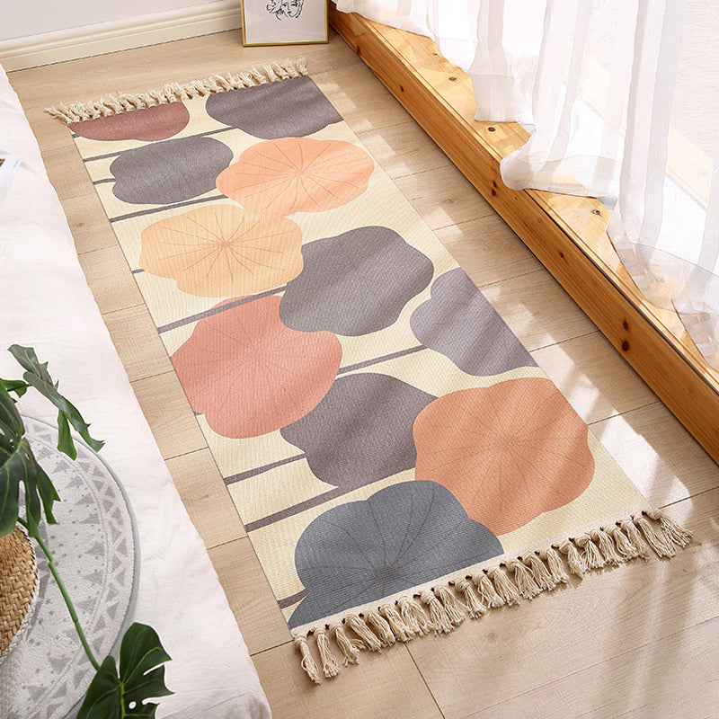 Multicolor Floral Pattern Rug Cotton Modern Rug Pet Friendly Washable Non-Slip Area Rug for Living Room Dark Gray Clearhalo 'Area Rug' 'Rug' 1870592