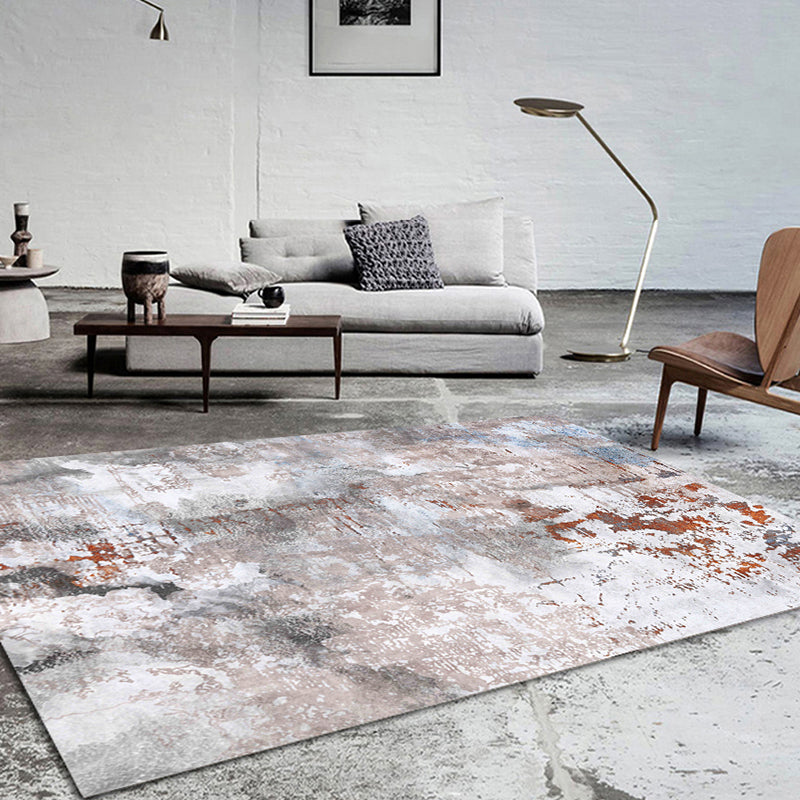 Multi Color Shabby Chic Carpet Polypropylene Abstract Rug Pet Friendly Washable Non-Slip Rug for Parlor Brick Red Clearhalo 'Area Rug' 'Rugs' 'Shabby Chic' Rug' 1870651