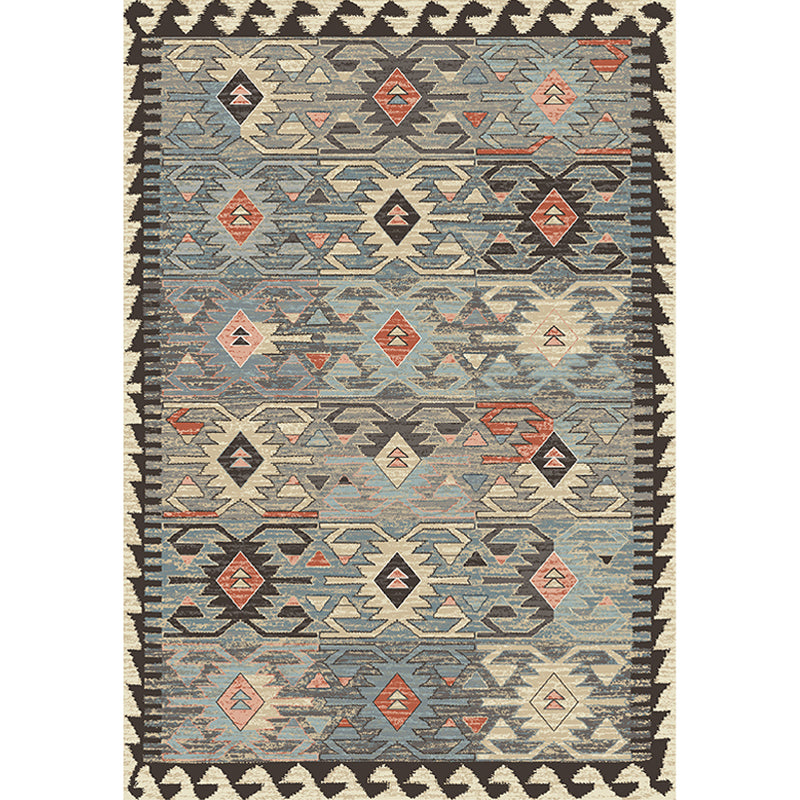 Grey Tribal Rhombus Pattern Rug Polypropylene Bohemian Area Rug Washable Anti-Slip Backing Rug for Living Room Clearhalo 'Area Rug' 'Rugs' 'Southwestern' Rug' 1870665