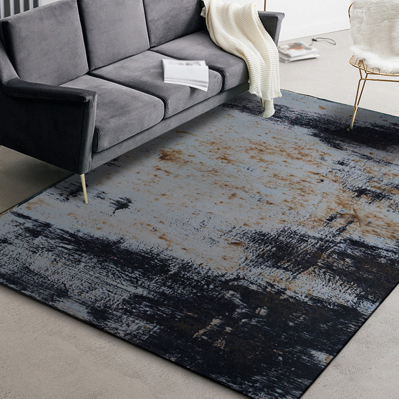 Dark Grey Industrial Rug Polyester Abstract Pattern Rug Pet Friendly Anti-Slip Washable Area Rug for Living Room Black Clearhalo 'Area Rug' 'Rug' 1870712