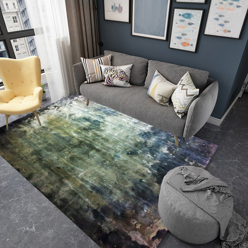 Dark Grey Industrial Rug Polyester Abstract Pattern Rug Pet Friendly Anti-Slip Washable Area Rug for Living Room Green Clearhalo 'Area Rug' 'Rug' 1870715