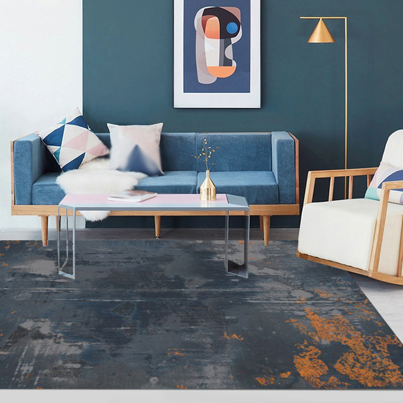 Dark Grey Industrial Rug Polyester Abstract Pattern Rug Pet Friendly Anti-Slip Washable Area Rug for Living Room Dark Gray Clearhalo 'Area Rug' 'Rug' 1870718