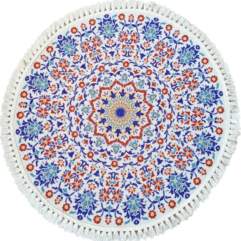 Multicoloured Floral Pattern Rug Flax Moroccan Rug Pet Friendly Washable Non-Slip Area Rug for Living Room Clearhalo 'Area Rug' 'Moroccan' 'Rugs' Rug' 1870759