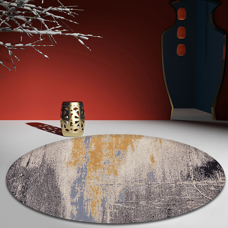 Grey Abstract Area Rug Polypropylene Shabby Chic Rug Washable Anti-Slip Backing Rug for Living Room Yellow Clearhalo 'Area Rug' 'Rugs' 'Shabby Chic' Rug' 1870809