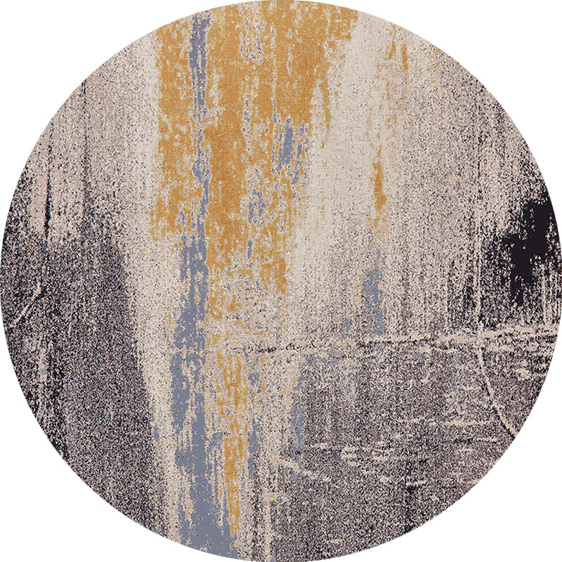 Grey Abstract Area Rug Polypropylene Shabby Chic Rug Washable Anti-Slip Backing Rug for Living Room Clearhalo 'Area Rug' 'Rugs' 'Shabby Chic' Rug' 1870811